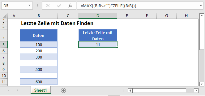 letzte zeile mit daten hauptfunktion