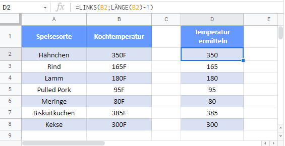 letztes zeichen rechts entfernen google sheets