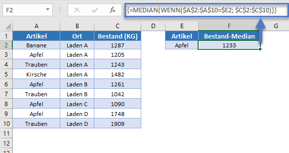 median wenn funktion excel 2019 & aelter