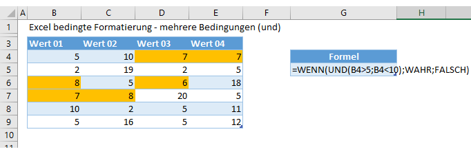 mehrere Bedingungen meister