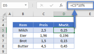 Mehrwertsteuer berechnen - Excel & Google Sheets - Automate Excel
