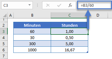 minuten in stunden umrechnen