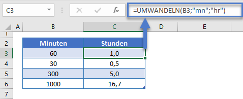 minuten in stunden umwandeln funktion