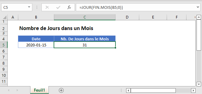 nombre jours dans mois fonction principale