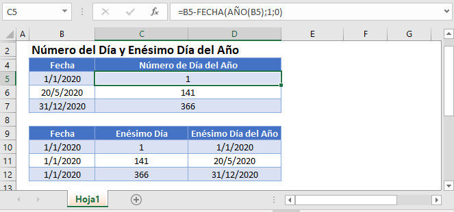 numero de dia del ano