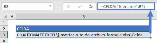 obtener ruta de nombre de archivo celda