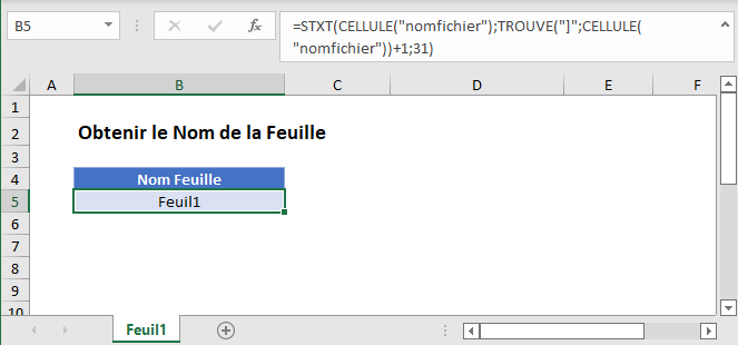 obtenir nom feuille fonction principale