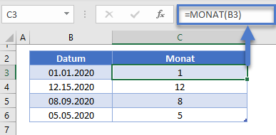 quartal aus datum monat funktion