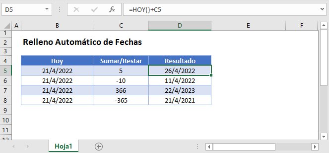 relleno automatico de fechas