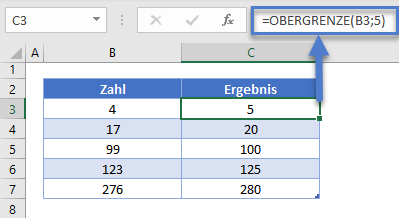 runden naechste 5 obergrenze funktion