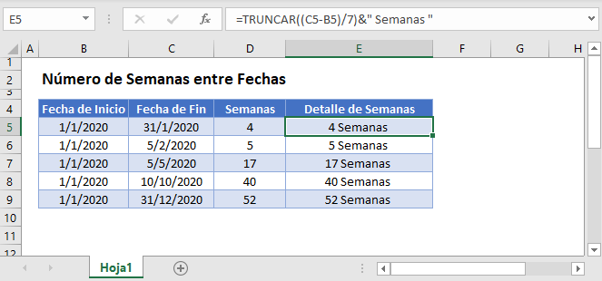 semanas entre fechas