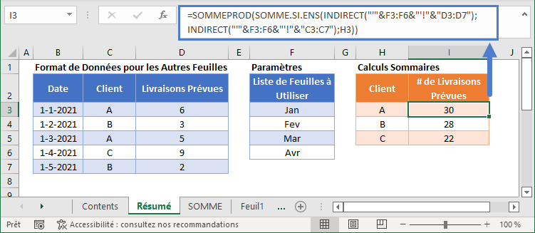 somme si ens feuilles multiples resume