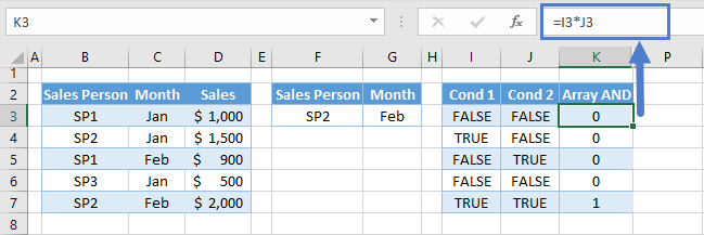 sumproduct array and