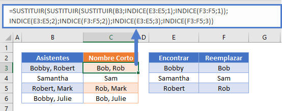 sustituir multiples valores con referencia