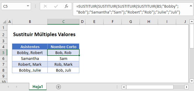 sustituir multiples valores