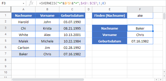 sverweis enthaelt teilweise uebereinstimmung google sheets