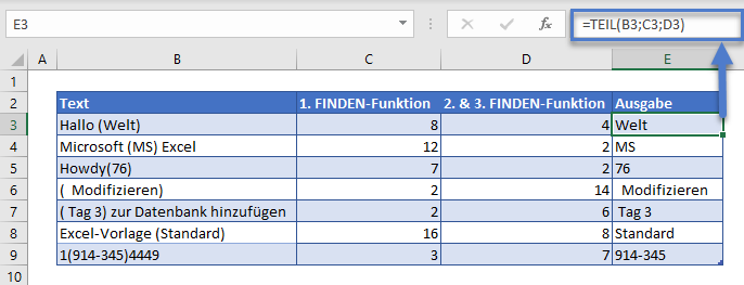 text zwischen zeichen extrahieren teil funktion