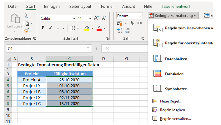 überfällige daten bedingt start