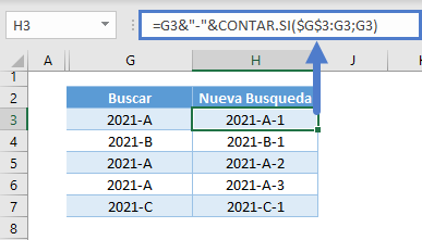 valores de busqueda duplicados