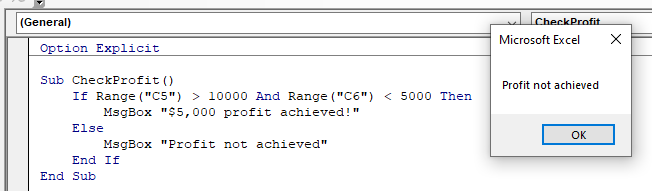 vba if and else