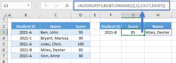 xlookup choose return columns different order