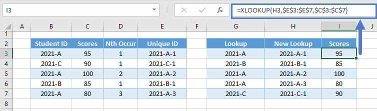 xlookup duplicate looku pvalues