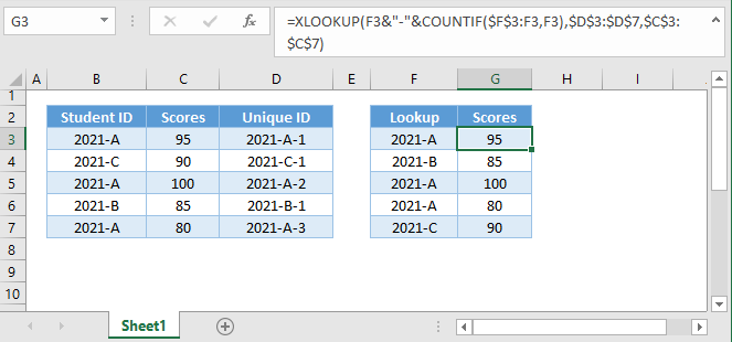 xlookup duplicate values