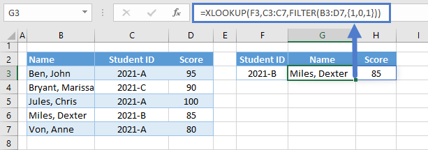 xlookup filter return non adjacent columns