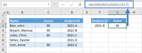 xlookup left lookup