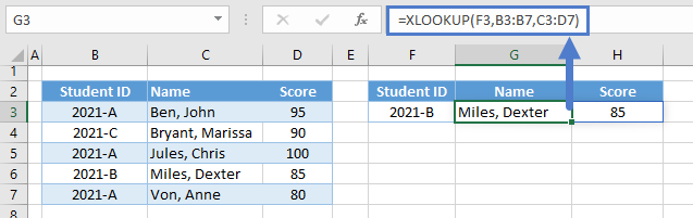 xlookup return consecutive columns