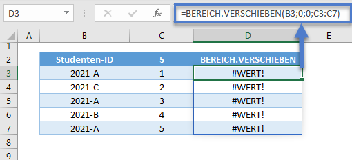 xverweis doppelte werte bereich.verschieben funktion