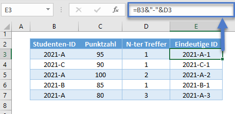 xverweis doppelte werte eindeutige ID