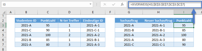 xverweis doppelte werte neuer suchwert ergebnisse