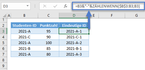 xverweis doppelte werte zaehlenwenn funktion eindeutige ID