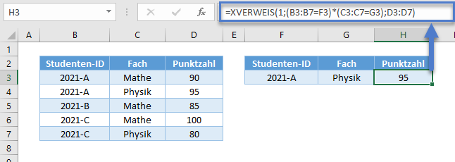 xverweis mehrere kriterien boolesche ausdruecke