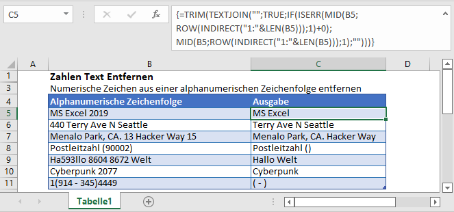 zahlen aus text entfernen hauptfunktion