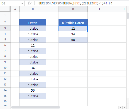 zellenbezug inkrementieren google sheets