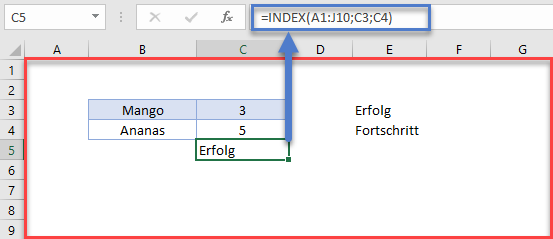 zellenwert ermitteln adresse funktion