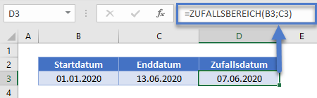 zufallsdatum generator zufallsbereich mit zellenbezug