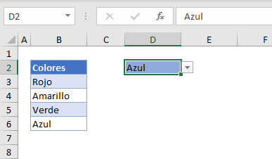 Añadir una Lista Desplegable con Formato de Color en Excel