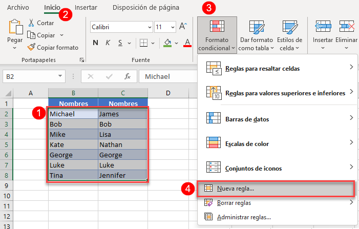 Aplicar Formato Condicional en Excel