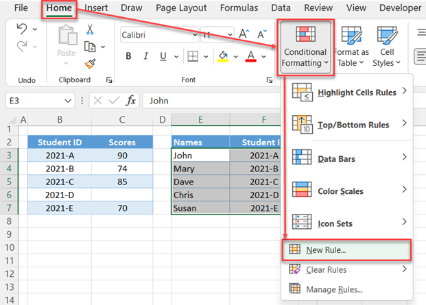 Apply conditional formatting step2