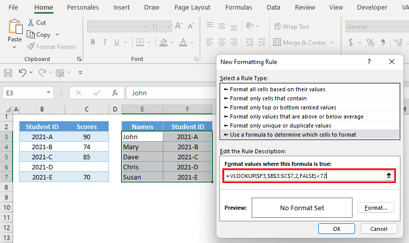 Apply conditional formatting step4