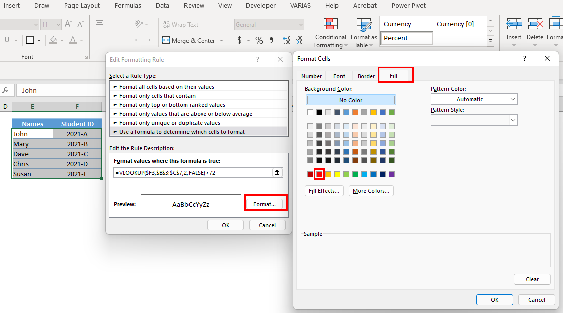 Apply conditional formatting step5