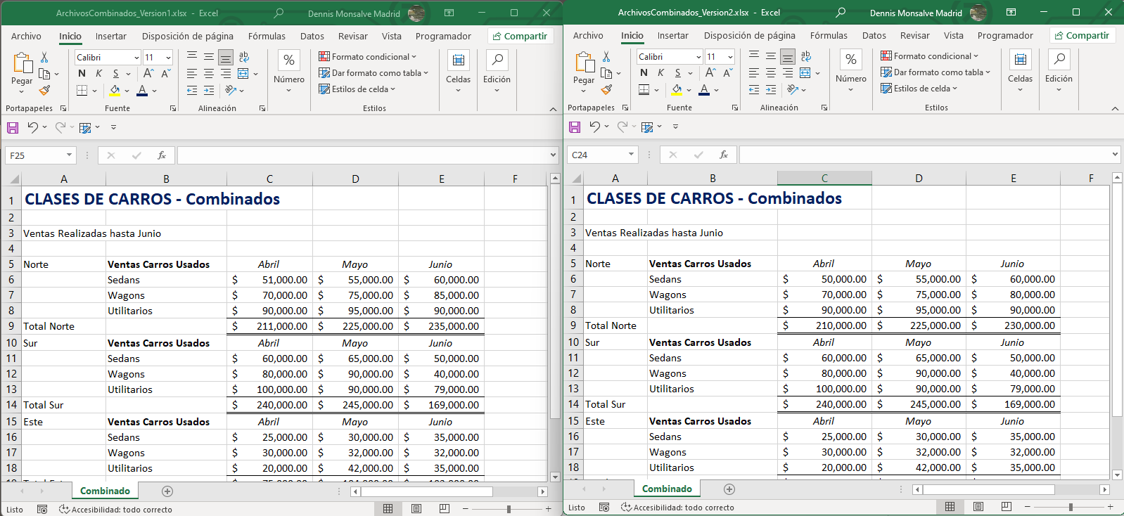 Archivos Combinados Vista en Paralelo