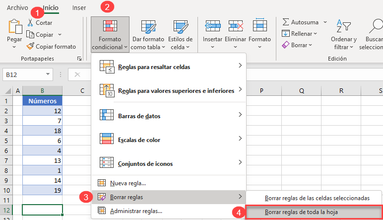 Eliminar el Formato Condicional en Excel y Google Sheets - Automate Excel