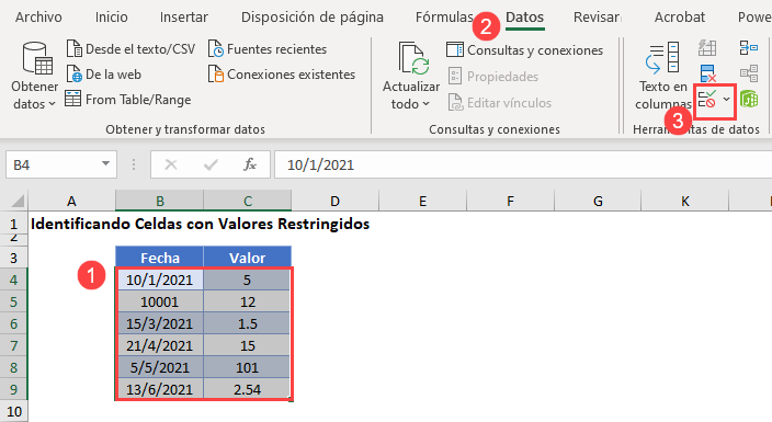 Borrar Validación de Datos Paso2