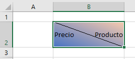 Celda en Diágonal en Excel