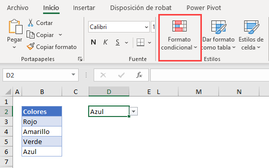 Cinta de Opciones Formato Condicional