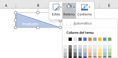 Color de Relleno en Triángulo en Excel
